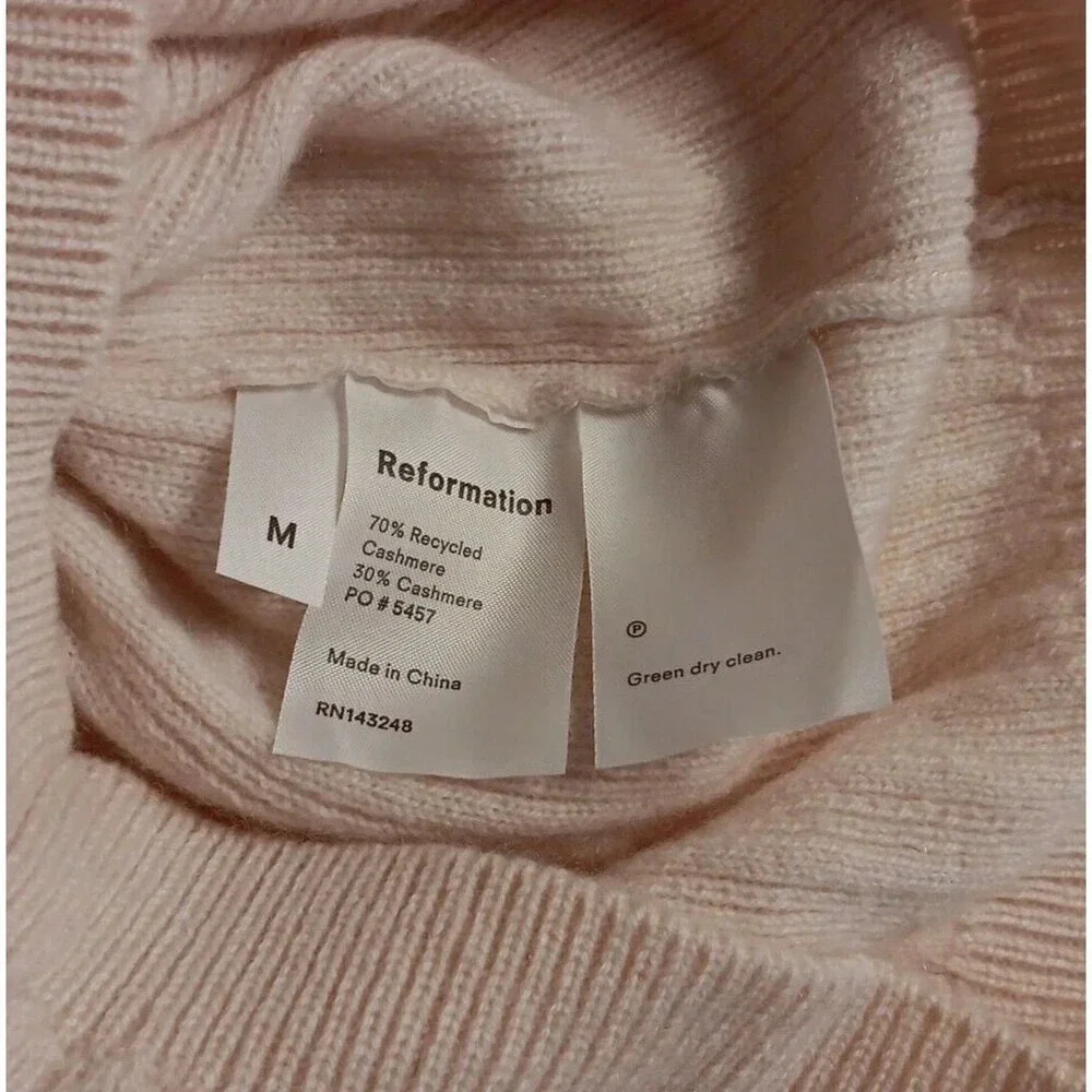 Reformation Pink Ribbed Sweater - Picture 3 of 6